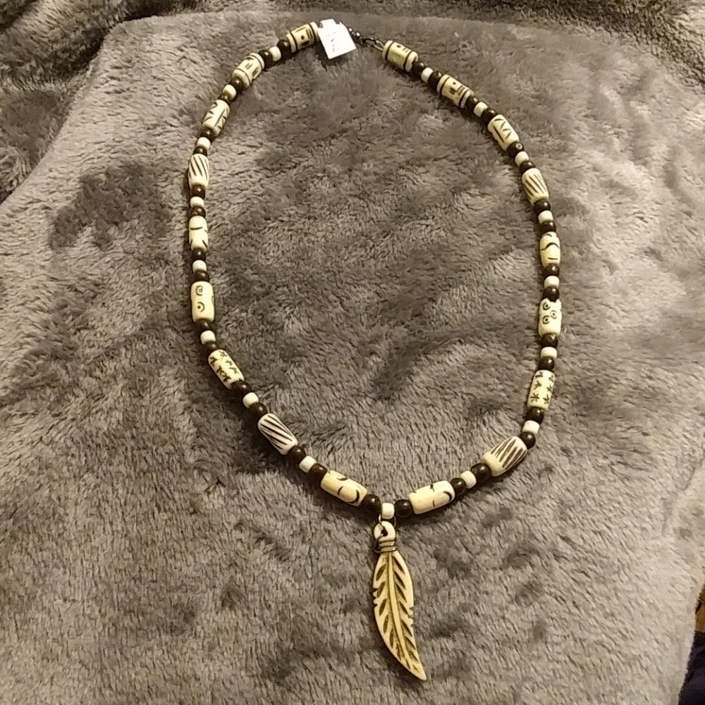 🎈 3 for $30💄Carved bone and wood necklace